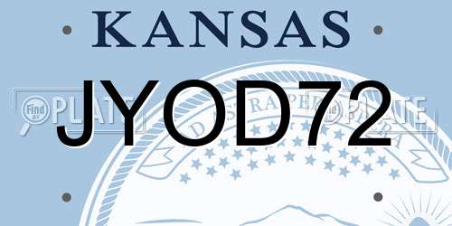 JYOD72 Kansas License Plate