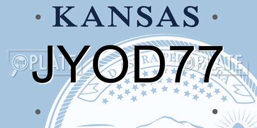 JYOD77 Kansas License Plate
