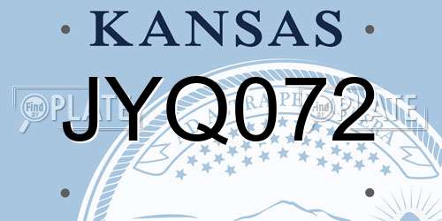 JYQ072 Kansas License Plate