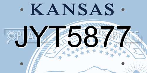 JYT5877 Kansas License Plate