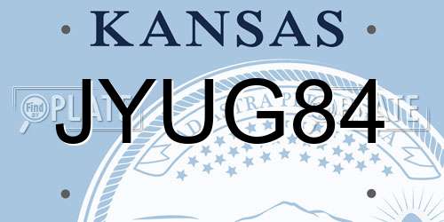 JYUG84 Kansas License Plate