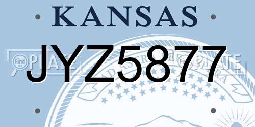 JYZ5877 Kansas License Plate