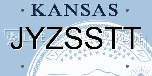 JYZSSTT Kansas License Plate