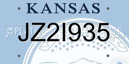 JZ2I935 Kansas License Plate