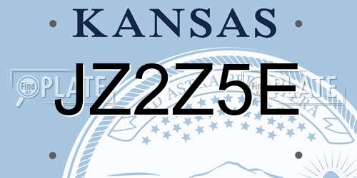 JZ2Z5E Kansas License Plate