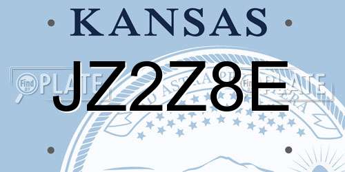 JZ2Z8E Kansas License Plate