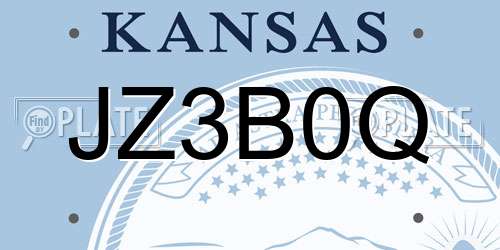 JZ3B0Q Kansas License Plate