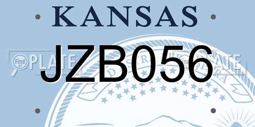 JZB056 Kansas License Plate