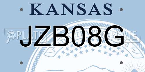JZB08G Kansas License Plate