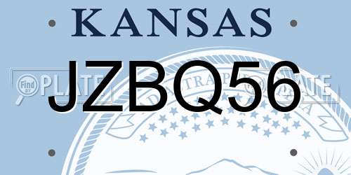 JZBQ56 Kansas License Plate