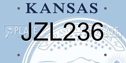 JZL236 Kansas License Plate