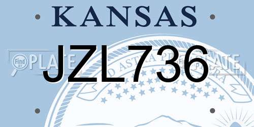 JZL736 Kansas License Plate