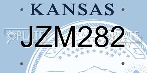 JZM282 Kansas License Plate