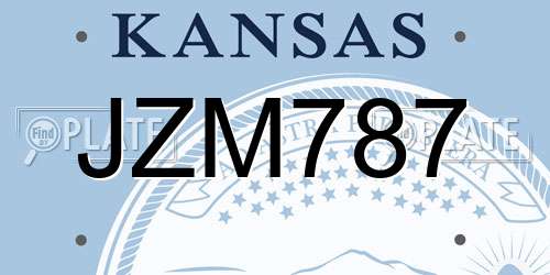 JZM787 Kansas License Plate