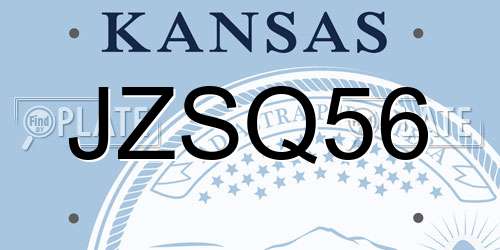 JZSQ56 Kansas License Plate
