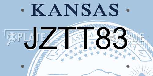 JZTT83 Kansas License Plate