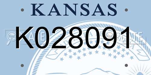 K028091 Kansas License Plate