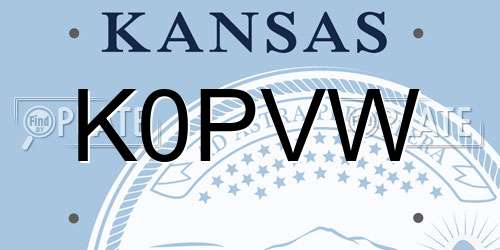 K0PVW Kansas License Plate