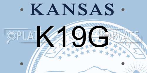 K19G Kansas License Plate