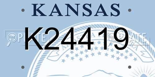 K24419 Kansas License Plate