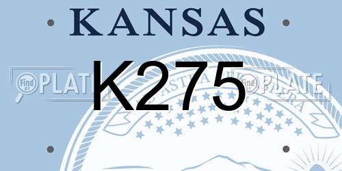 K275 Kansas License Plate