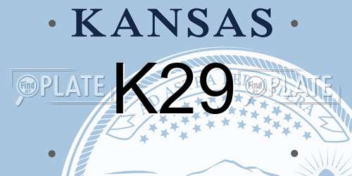 K29 Kansas License Plate