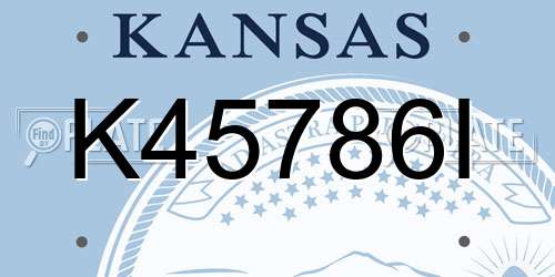 K45786I Kansas License Plate