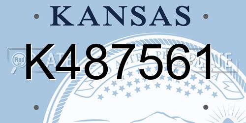 K487561 Kansas License Plate