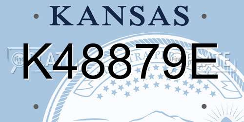 K48879E Kansas License Plate