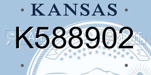 K588902 Kansas License Plate
