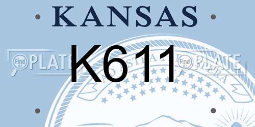 K611 Kansas License Plate