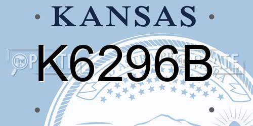 K6296B Kansas License Plate