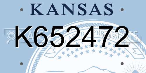 K652472 Kansas License Plate