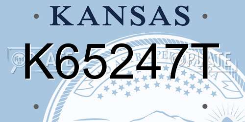 K65247T Kansas License Plate