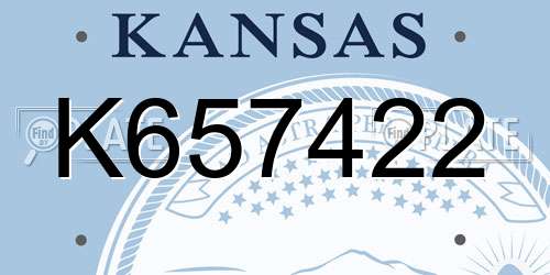 K657422 Kansas License Plate
