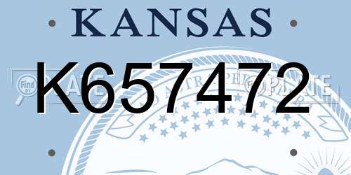 K657472 Kansas License Plate
