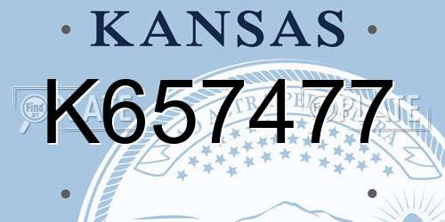 K657477 Kansas License Plate