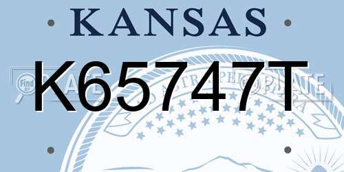 K65747T Kansas License Plate