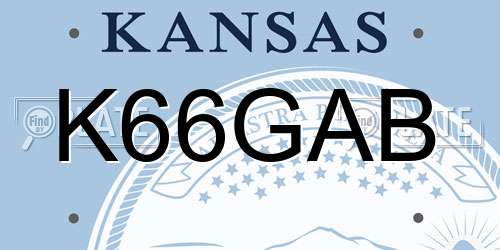 K66GAB Kansas License Plate