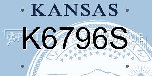 K6796S Kansas License Plate