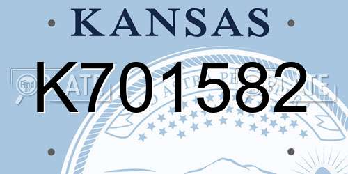 K701582 Kansas License Plate