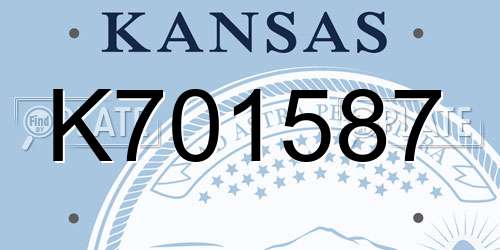 K701587 Kansas License Plate
