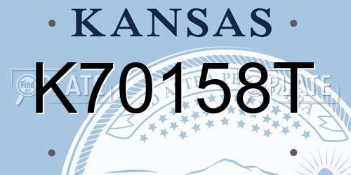 K70158T Kansas License Plate