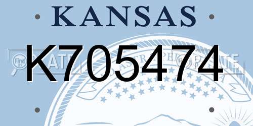 K705474 Kansas License Plate