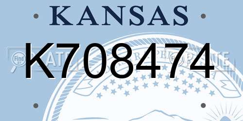 K708474 Kansas License Plate