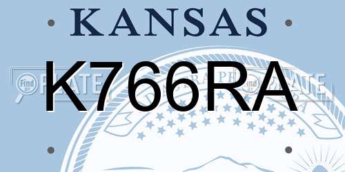 K766RA Kansas License Plate