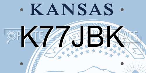 K77JBK Kansas License Plate
