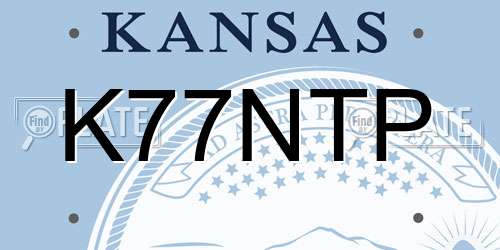 K77NTP Kansas License Plate