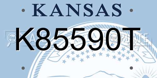 K85590T Kansas License Plate