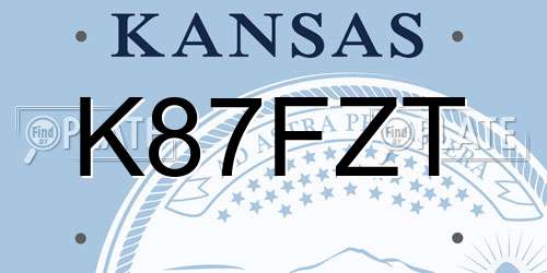 K87FZT Kansas License Plate